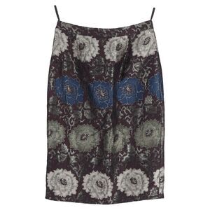 Etro Floral Print Jacquard Knee Length Skirt in Multicolor Polyester